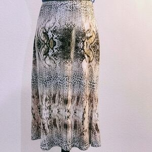 Cato Animal-Print Midi Skirt in Beige, Brown, Black